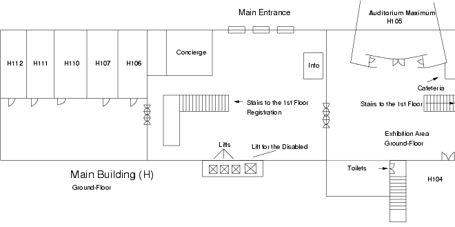 H104, H105, H106, H107, H110, H111 and H112; Main
 Building/ground floor