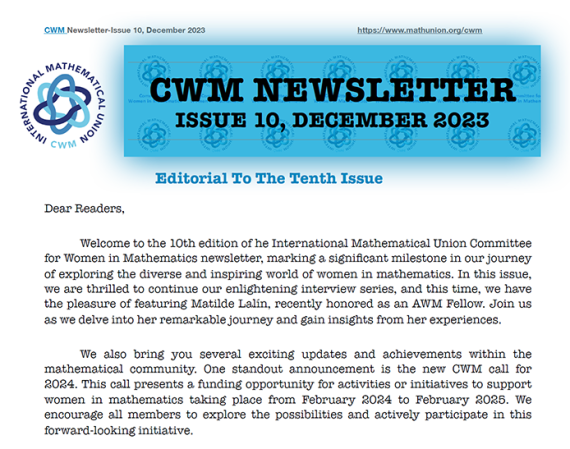 CWM Newsletter 10 first page