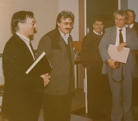 A very rare picture taken around 1990 with Brousseau, Chevallard, and Vergnaud